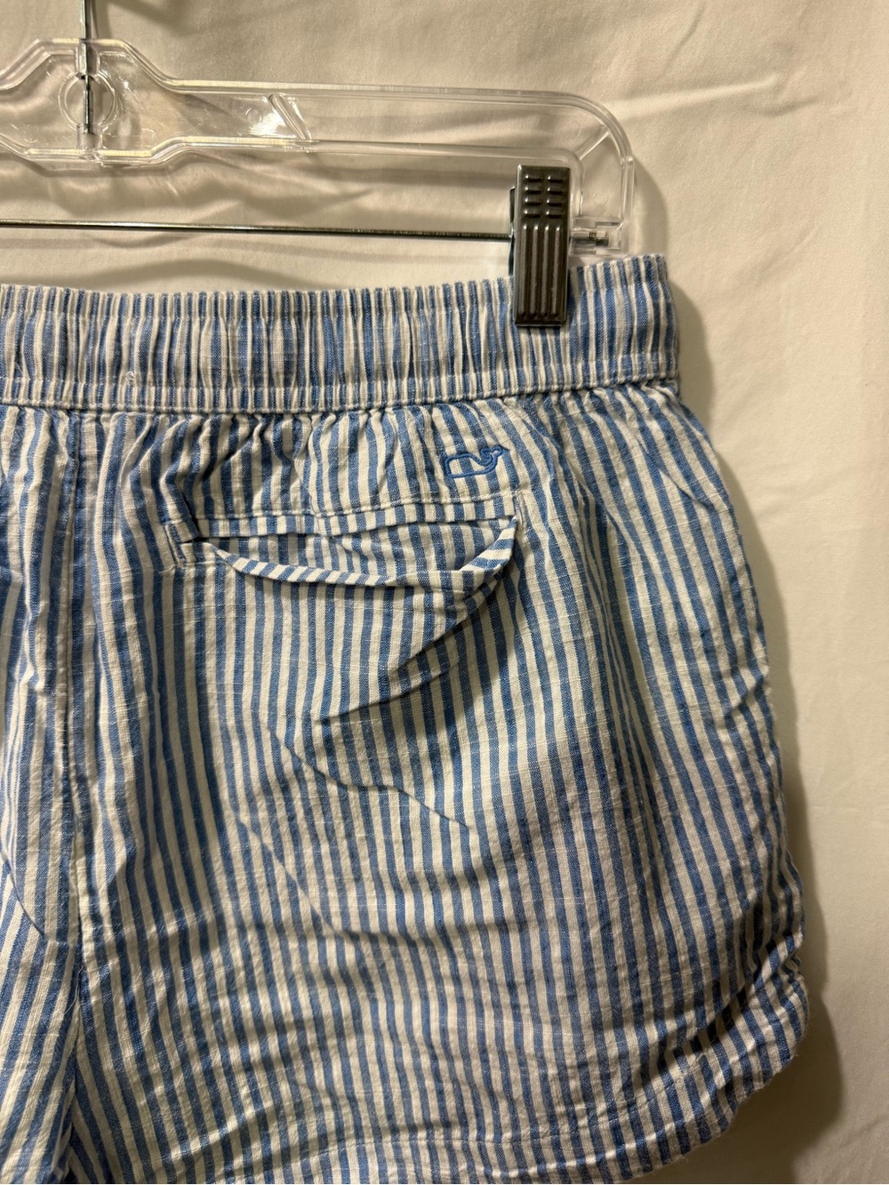 Vineyard Vines Blue & White Striped Drawstring Athletic Shorts - Picture 3 of 4